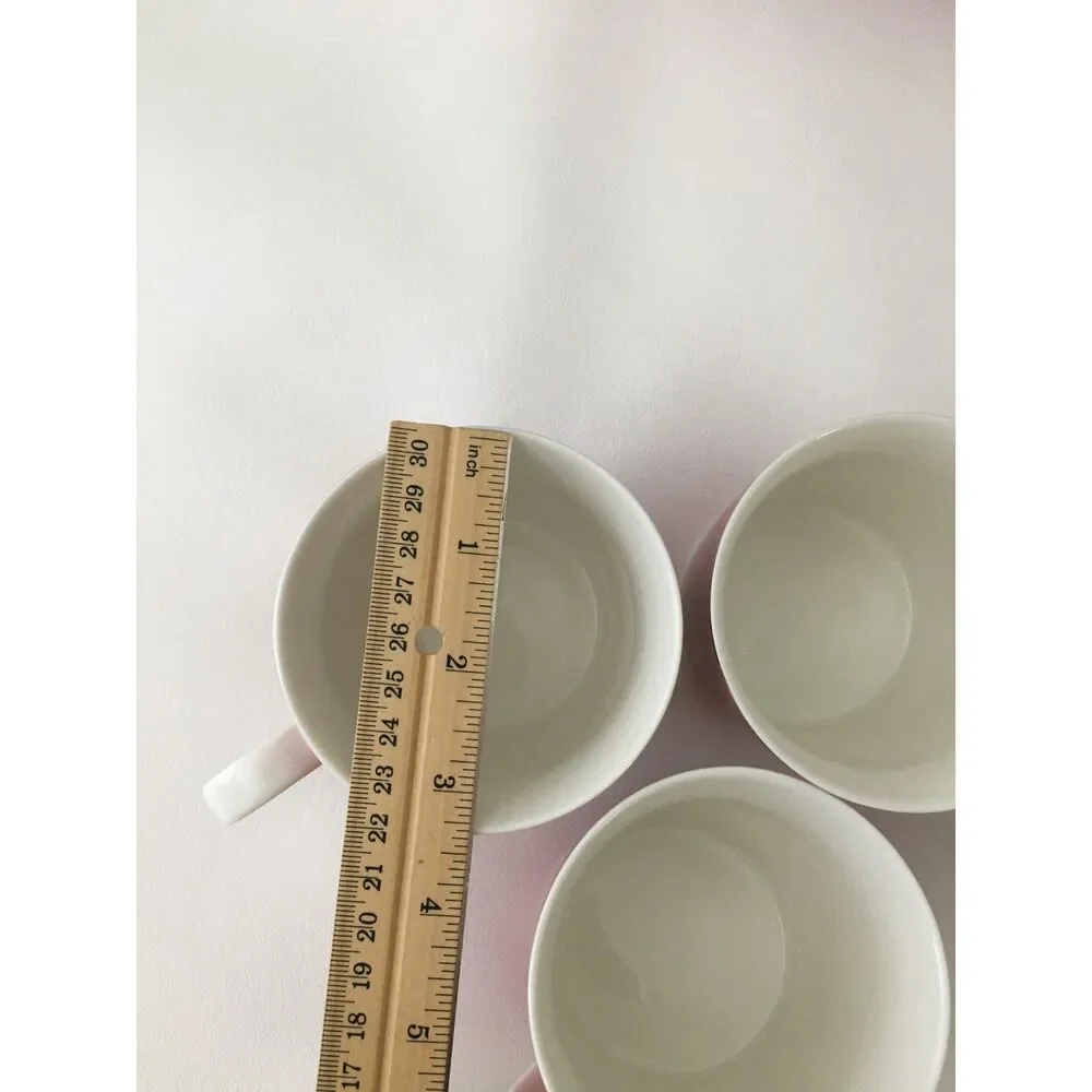 Sara Miller London Portmeirion Chelsea Pink Mugs 12 Oz Gold Set of 3 New Box
